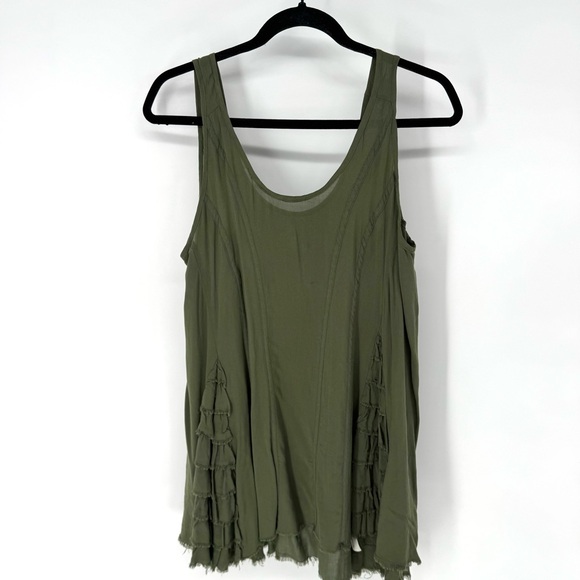 Free People Tops - Free People whimsy ferry, layering, bohemian BoHo Olive Green Tank Top small